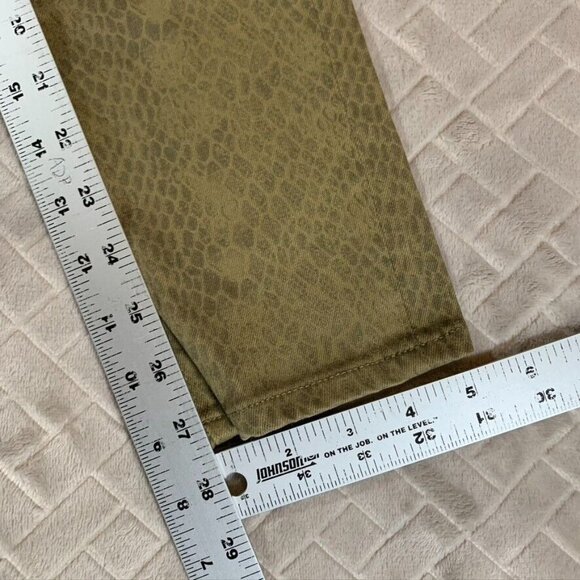 Adriano Goldschmied Womens 25 Denim Jeans Green Snake Reptile Prima Skinny Ankle - Picture 8 of 11